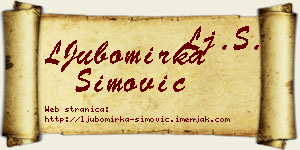 LJubomirka Simović vizit kartica